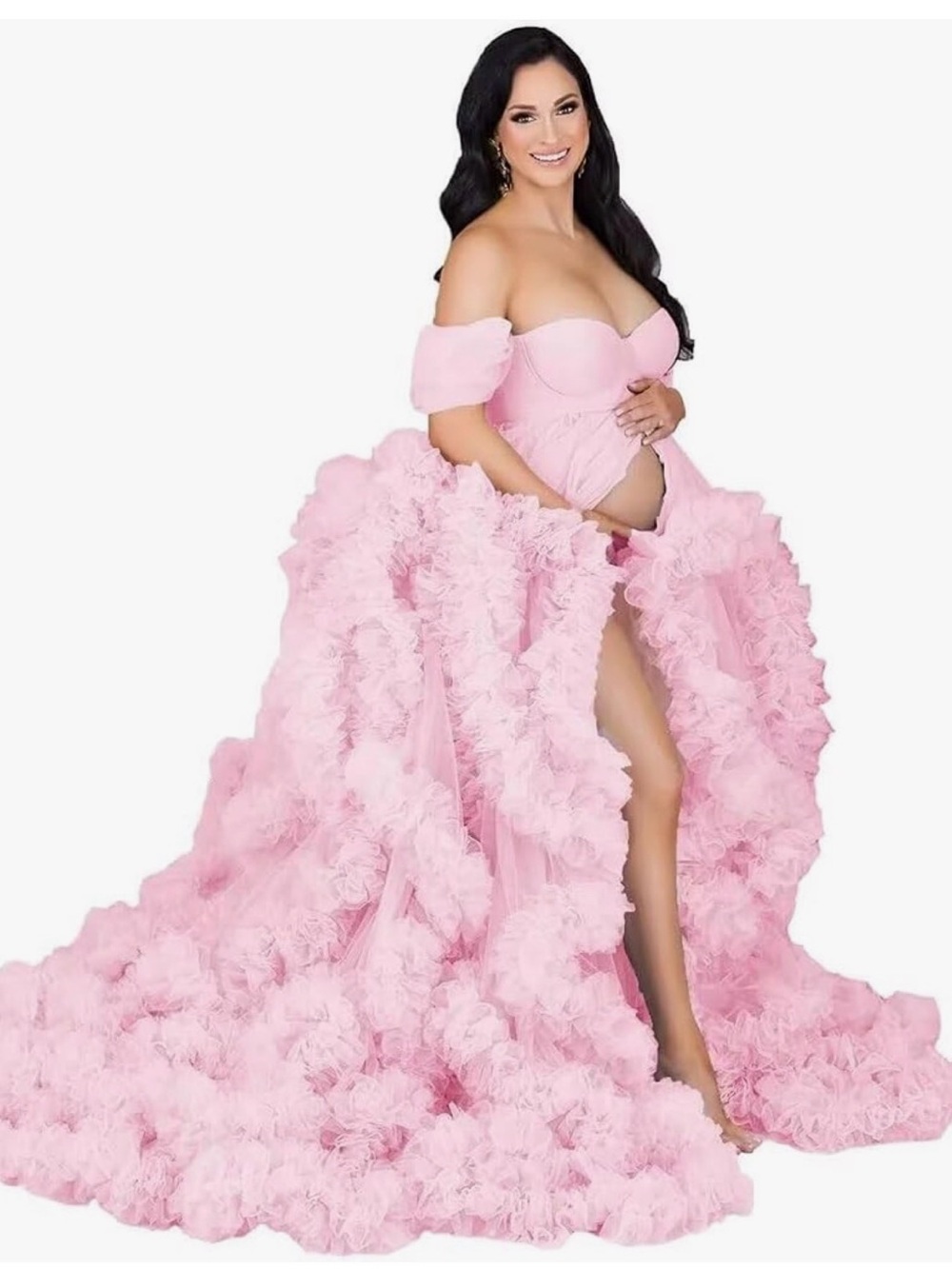 Pink Maternity Photoshoot Dress